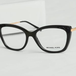 Chic black cat eye eyeglasses by Michael Kors with luxurious design accents.